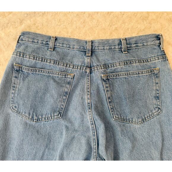 Lands End Women High Rise Mom Straight Leg Medium Wash Coton Blue Denim Jeans 16 - Picture 8 of 8